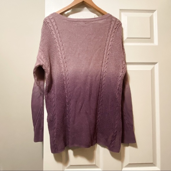 American Eagle Purple Ombré Cable Knit Sweater - Picture 3 of 4